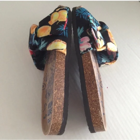 New Muk Luks Faun Sandals Slides Tropical Floral Sz 7 - Picture 5 of 6